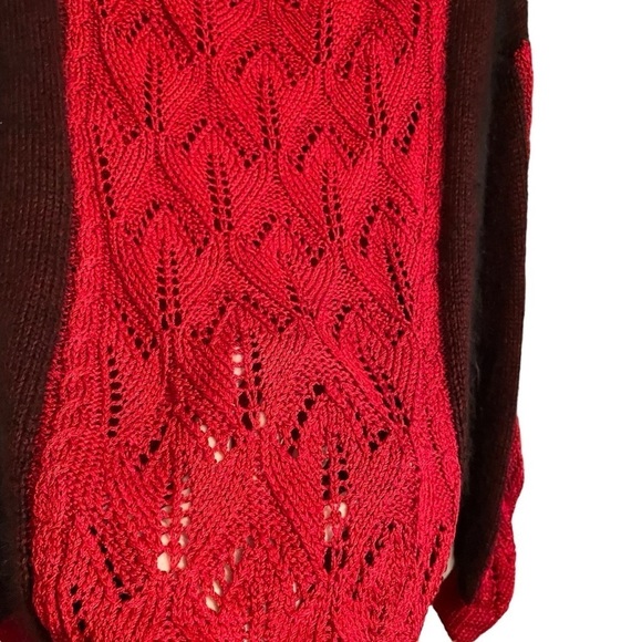 Stunning Red Crochet/Knit Handmade Sweater - Size Medium - Picture 9 of 9